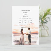 Invitation Romantique Beach Elopement Ocean Sunset Mariage (Debout devant)