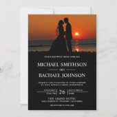 Invitation Romantique Beach Sunset Couple Mariage (Devant)