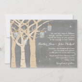 Invitation Romantique Birch Tree Mason Jar Mariage (Devant)