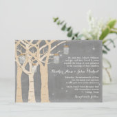 Invitation Romantique Birch Tree Mason Jar Mariage (Debout devant)
