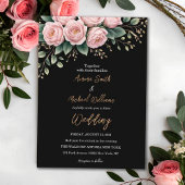 Invitation Romantique Black Floral Fleurs de automne foncé Ma