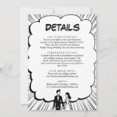 Invitation Romantique Black & White Comic Book Mariage élégan (Dos)