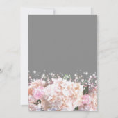 Invitation Romantique blanc & gris dentelle hydrangée roses r (Dos)