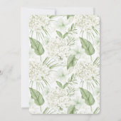 Invitation Romantique Blanc Hydrangea Fleurs Plage Mariage (Dos)