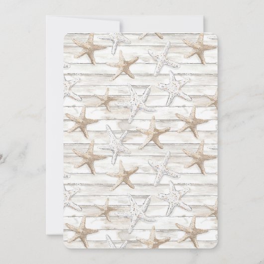 Invitation Romantique Bleu Blanc Hydrangée Plage Florale Mari (Dos)