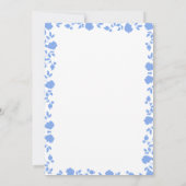 Invitation Romantique Bleu Bleu Blanc Plutôt Blanc Floral Mod (Dos)
