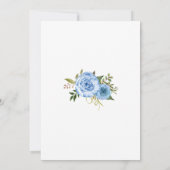 Invitation Romantique Bleu floral boho chic dîner de répétiti (Dos)