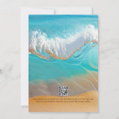 Invitation Romantique Bleu Océan Vagues Plage tropicale Maria (Dos)