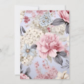 Invitation Romantique Bleu rose et blanc Floral Brunch nuptia (Dos)