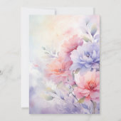 Invitation Romantique Bleu violet et rose Floral Brunch nupti (Dos)