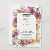 Invitation Romantique Blush & Autumn Botanical Wedding Invite (Devant)