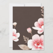 Invitation Romantique Blush Floral Riche Chocolat Mariage Bro (Dos)