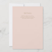 Invitation Romantique Blush Pink Gold Simple Mariage (Dos)