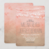 Invitation Romantique Blush Rose String Lumières Mariage Invi (Devant / Derrière)