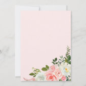 Invitation Romantique Botanique Blush Rose Floral 80e anniver (Dos)