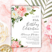 Invitation Romantique Botanique Blush Rose Floral 85e anniver