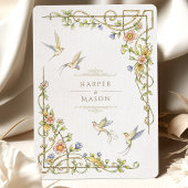 Invitation Romantique Botanique Floral & Mariage d'oiseaux