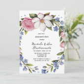 Invitation Romantique bouquet floral Bridesservantes Déjeuner (Debout devant)