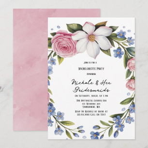 Invitation Romantique bouquet floral Bridesservantes Déjeuner