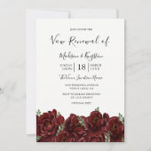 Invitation Romantique Bourgogne Rose Vow Renouvellement Invit (Devant)