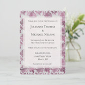 Invitation Romantique Bourgogne Rouge Argent Mariage Floral (Debout devant)