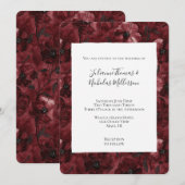 Invitation Romantique Bourgogne Rouge Floral Mariage (Devant / Derrière)