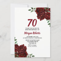 Romantique Bourgogne Rouge Rose 70e anniversaire I