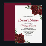 Invitation Romantique Bourgogne Rouge Rose Sweet sixteen Invi<br><div class="desc">Romantique Bourgogne Rouge Rose Sweet sixteen Invitation Voir la collection correspondante en magasin</div>
