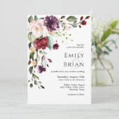 Invitation Romantique Brousset Bourgogne et Mariage de prune (Debout devant)