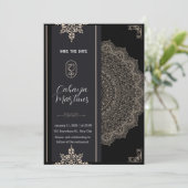 Invitation Romantique Calligraphie noire Toutes les invitatio (Debout devant)