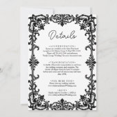Invitation Romantique Chic Noir et Blanc Classique Mariage (Dos)
