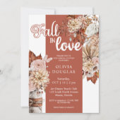 Invitation Romantique chute en amour boho floral oiseau douch (Devant)