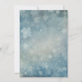 Invitation Romantique chute neige bleu & blanc Mariage (Dos)