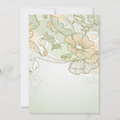 Invitation Romantique Coeur d'âme vert Mariage floral (Dos)