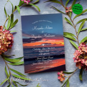 Invitation Romantique Coucher de soleil bleu Tropical Beach M