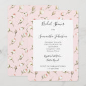 Invitation Romantique Crème rose Rose Fête des mariées floral (Devant / Derrière)