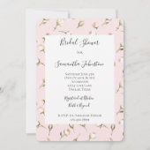 Invitation Romantique Crème rose Rose Fête des mariées floral (Devant)