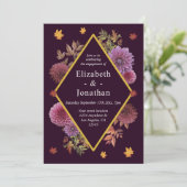 Invitation Romantique Dahlia d'automne (Debout devant)