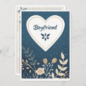 Invitation romantique d'anniversaire pour lui - Pe (Devant / Derrière)