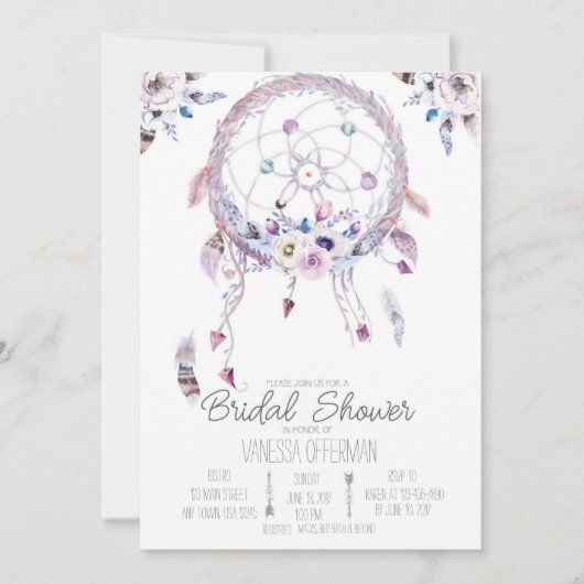 Invitation romantique de Fête de la mariée de (Devant)