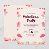 Invitation romantique de la Saint-Valentin à ballo (Devant / Derrière)