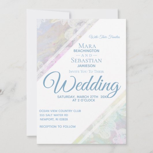 Invitation *~* Romantique dentelle florale mariage vintage (Devant)