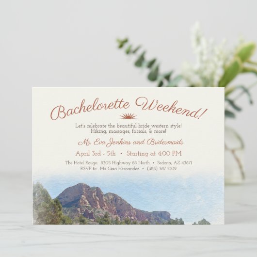 Invitation Romantique Dessert Bachelorette Week-end (Debout devant)