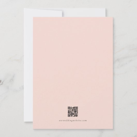 Invitation Romantique & douce Marine Blush Floral Enregistrer (Dos)