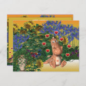 Invitation Romantique dragon mignon (Devant / Derrière)