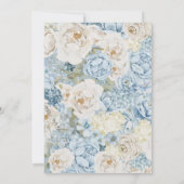 Invitation Romantique Dusty Blue Floral Mariage photo (Dos)