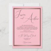Invitation Romantique Dusty rose et Rose Mariage or (Devant)