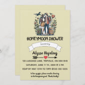 Invitation Romantique Editable Lune de miel (Devant / Derrière)