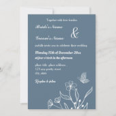 Invitation Romantique élégant bleu foncé mariage (Devant)