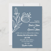 Invitation Romantique élégant bleu foncé mariage (Devant)